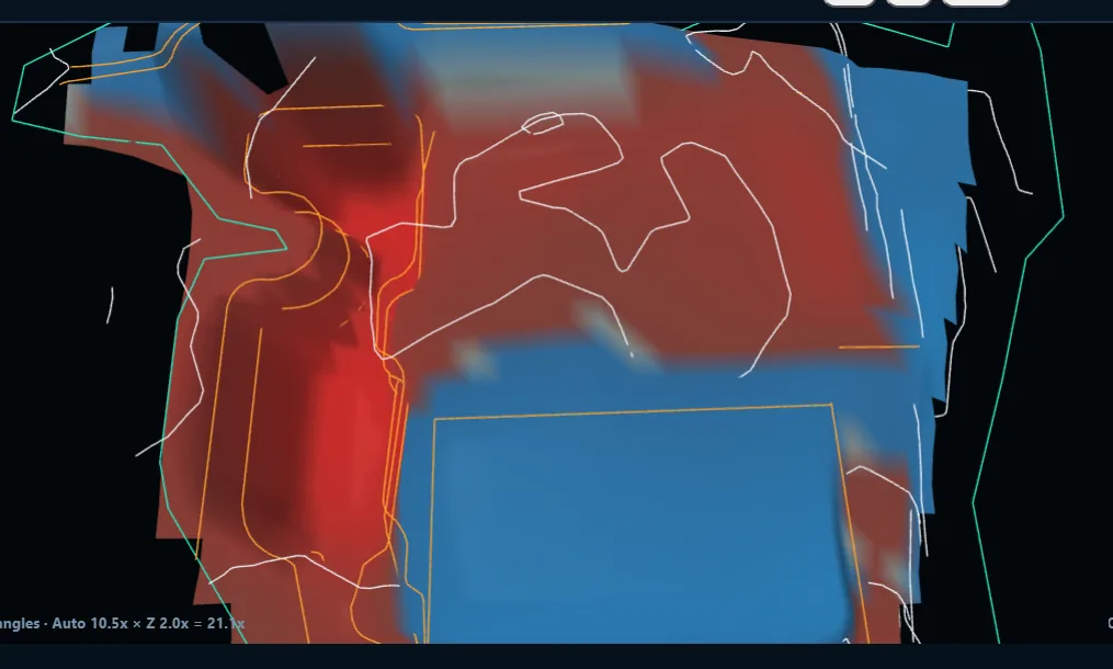 Unlimited Civil 3D earthwork model overhead view